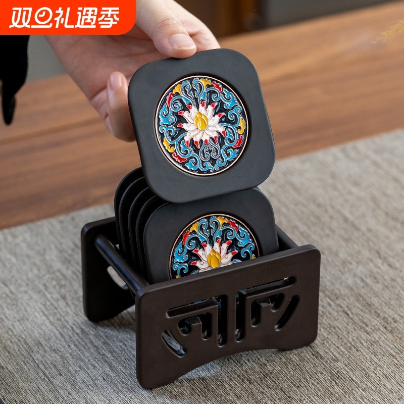 闽政电木珐琅彩茶垫杯垫茶杯垫茶道功夫茶杯托茶托创意茶具零配件