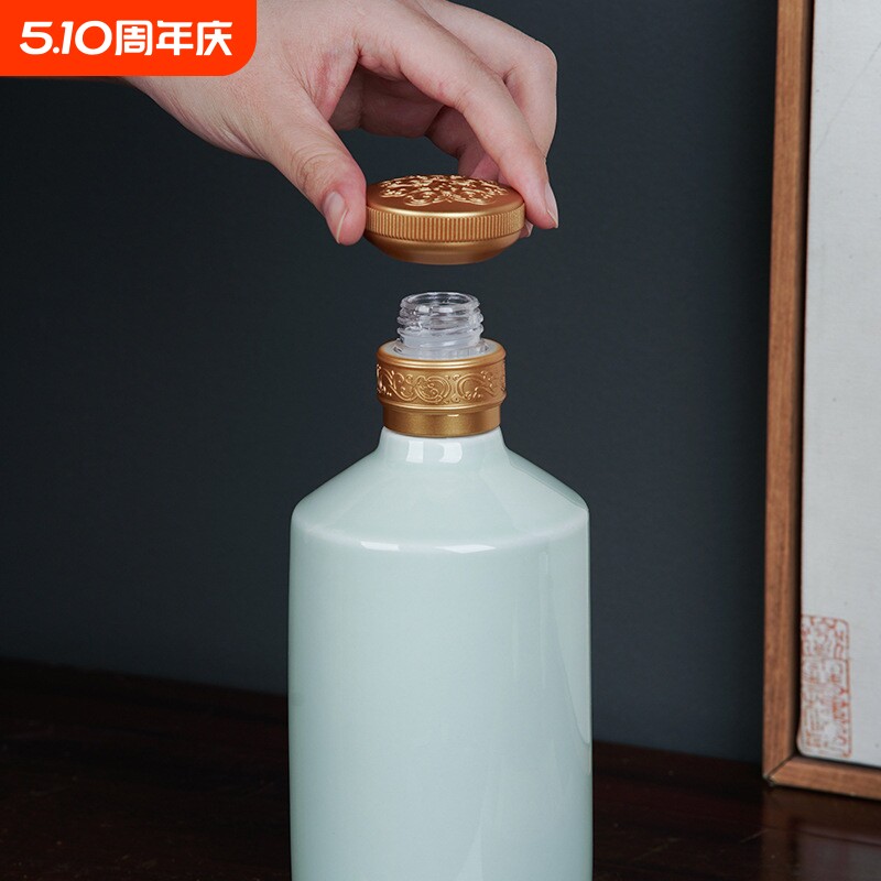 景德镇陶瓷酒瓶泡酒壶酱酒瓶一斤装白酒密封家用酒壶酒坛酒杯