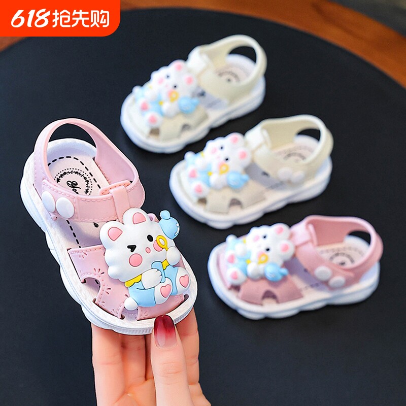 1-3岁女宝宝婴幼儿学步走路鞋女宝凉鞋软底防滑小童儿童鞋子夏季