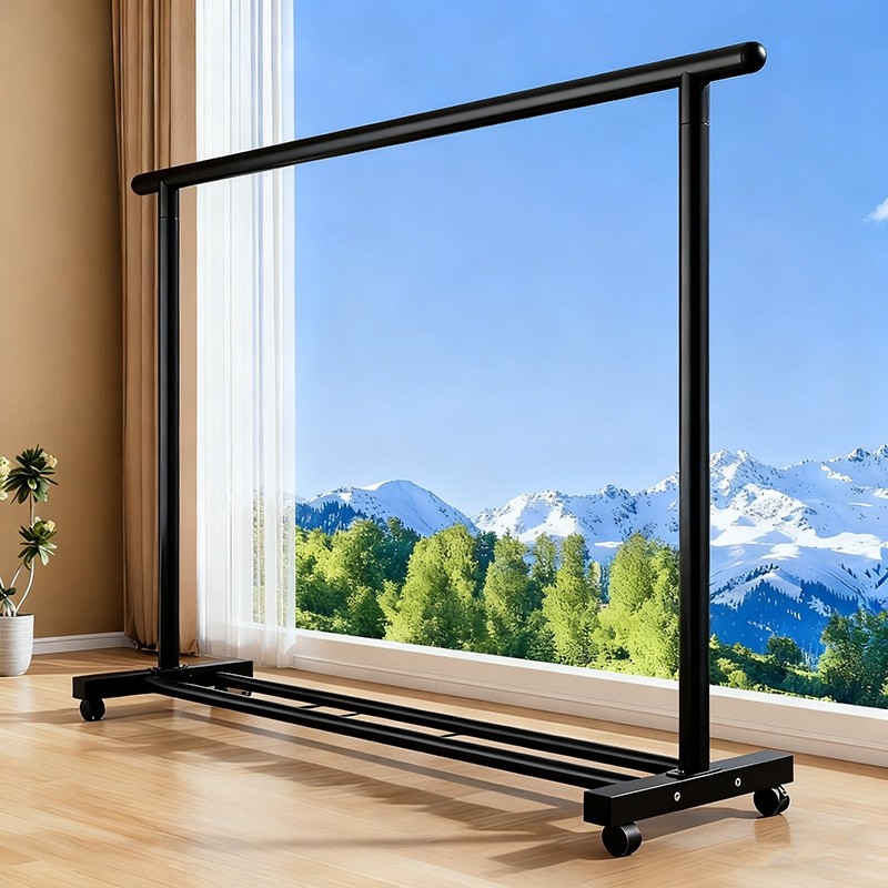 晾衣架落地家用阳台可移动加长晒衣架卧室大容量室内承重稳晾衣杆