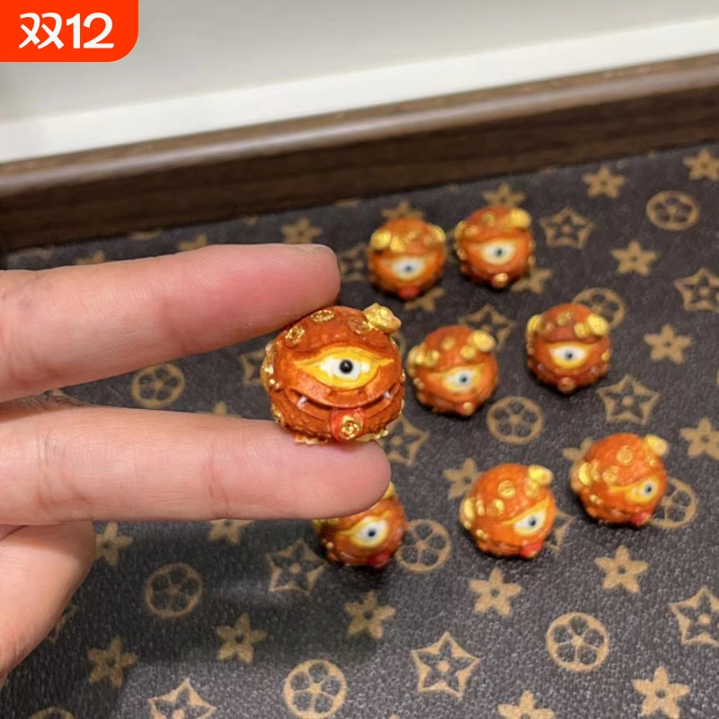 新款鹿角根付吞金兽diy编织手绳项链文玩时尚配饰品佛珠手串珠