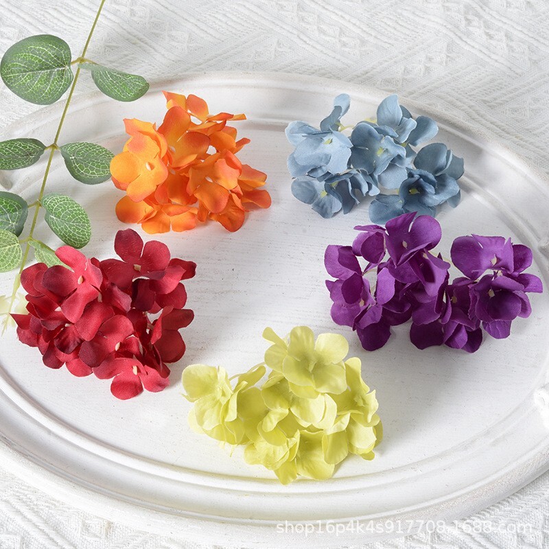 仿真DIY绣球花头 婚庆商场花墙路引布置摆设绢布假花拍摄道具批发