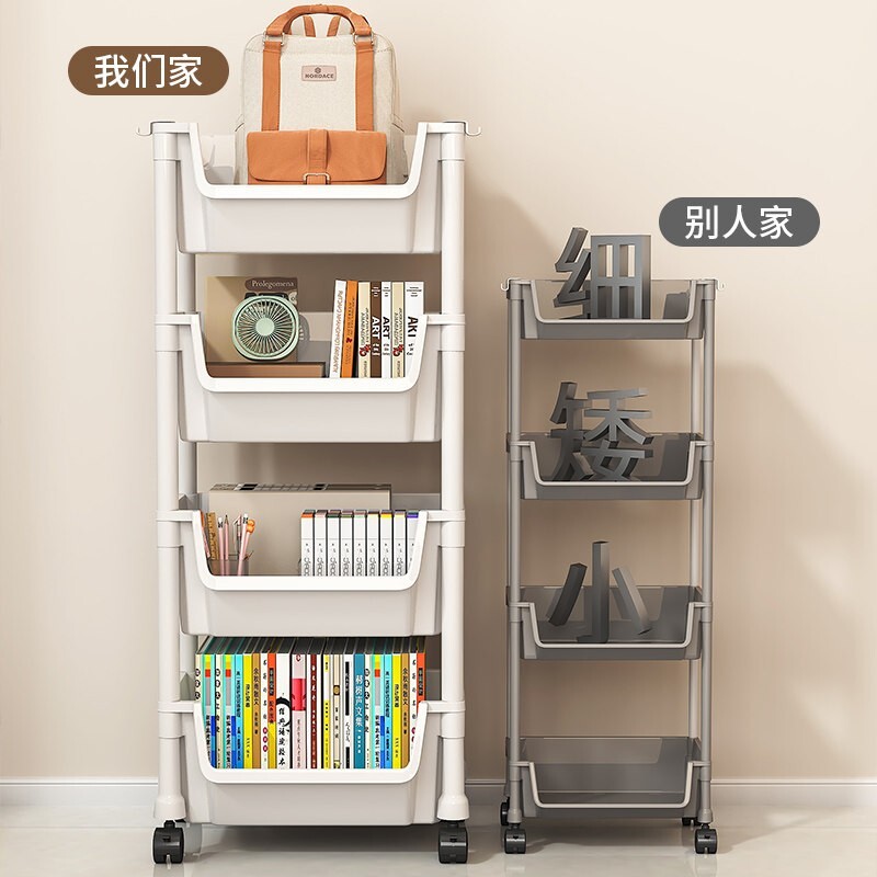 书包置物架书架多层移动零食收纳架桌下推车架子厨房书本桌面玩具