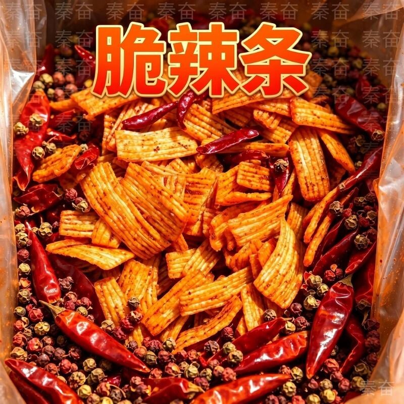 秦奋脆辣片脆辣条非油炸又麻又辣麻辣过瘾必备爆款零食辣味散装