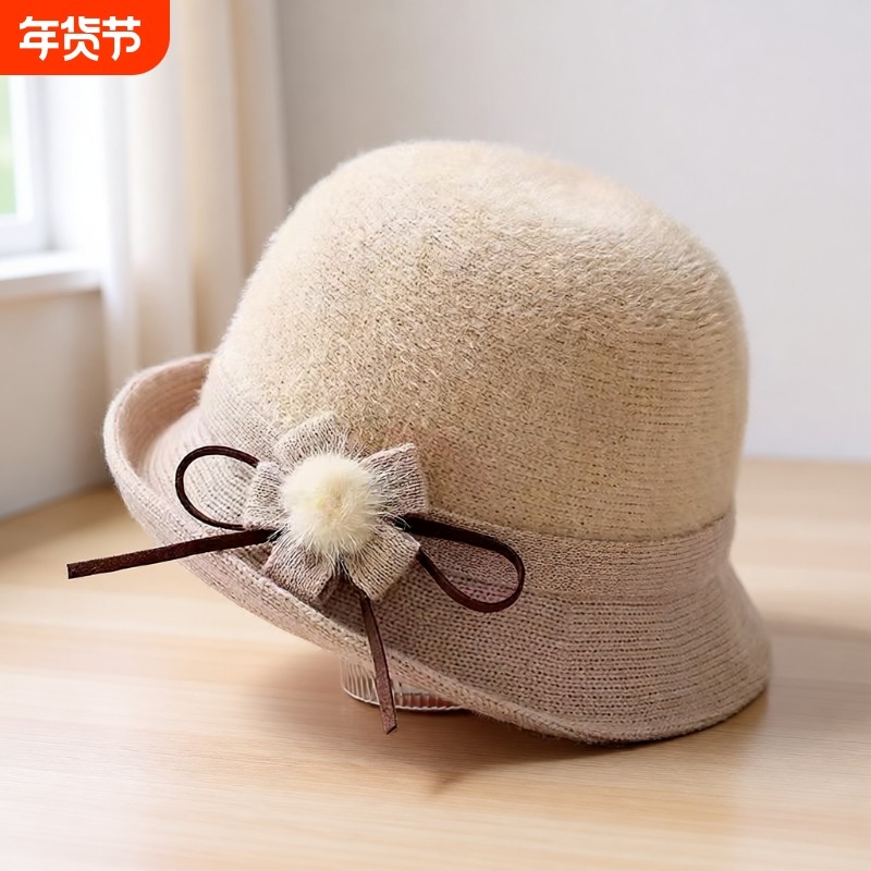 中老年人妈妈帽子女秋冬季保暖盆帽老人老太太春秋奶奶渔夫帽礼帽