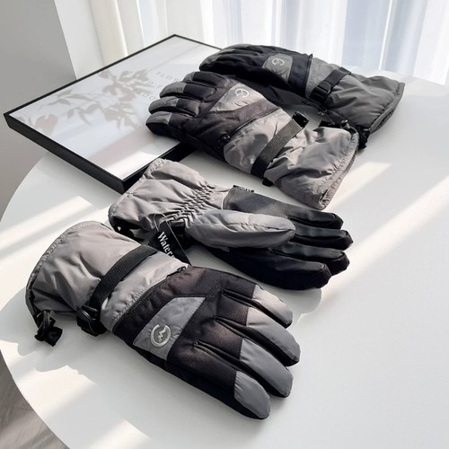 冬季滑雪手套骑行触屏加绒加厚保暖防水户外防雨蓝色耐磨防风白色