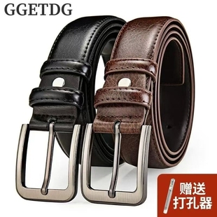 保罗正品老式简约皮带男士针扣裤带复古商务休闲年轻人牛仔裤腰带