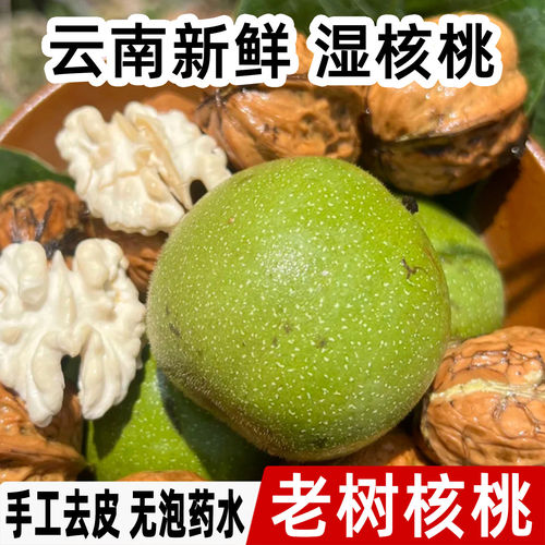 2026年云南新鲜核桃带皮核桃高山老树湿核桃青皮原味油香清甜