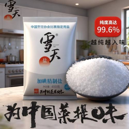 雪天加碘精制盐400g食用盐厨房用盐商用炒菜炖汤腌制专用细盐整箱