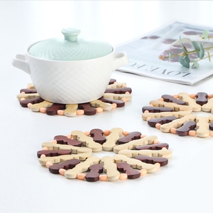 T隔热垫E1pf0-圆形碗垫竹制餐垫加厚隔热垫餐桌垫方形木质杯垫