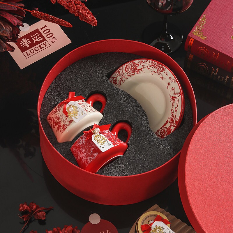 新年礼物高颜值咖啡杯碟套装礼盒乔迁新居伴手礼新婚结婚情侣对杯