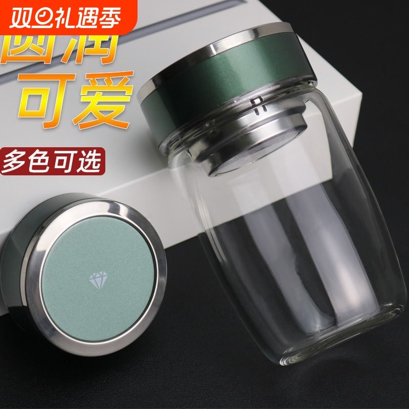 矮胖单层玻璃杯加厚鹅蛋杯玻璃茶杯拾滤网水杯耐高温高硼硅大容量