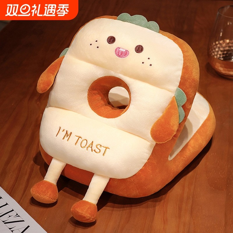 卡通吐司可爱趴睡枕夏季冰丝办公室午睡小学生趴桌子午休枕