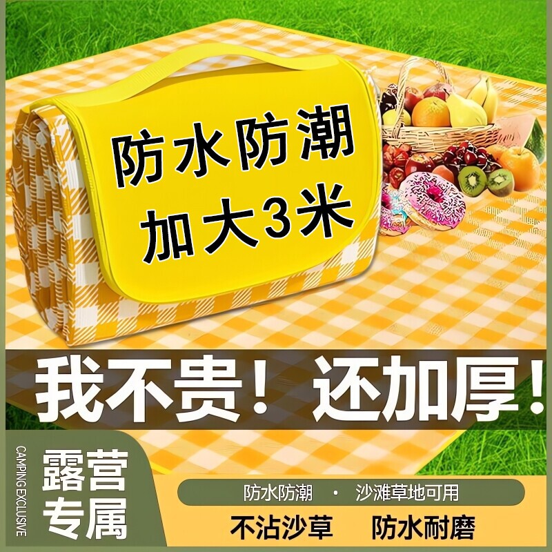 野餐垫防潮垫草坪防水加厚户外公园野炊野营春游便携布聚餐坐垫