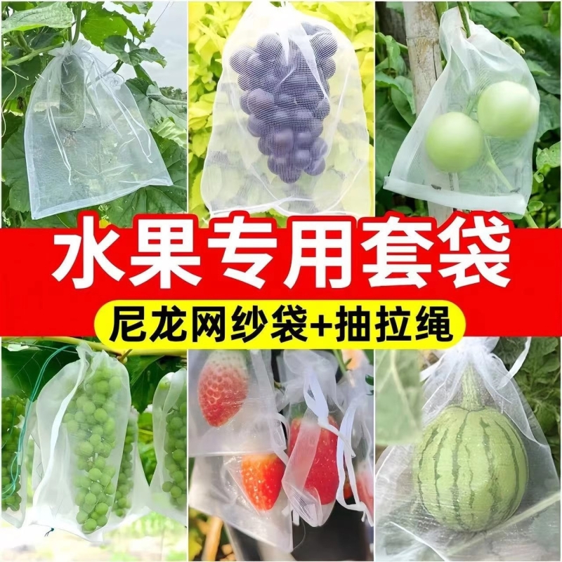 水果网套袋防虫防鸟纱网袋草莓套袋葡萄透气套袋无花果番石榴套袋