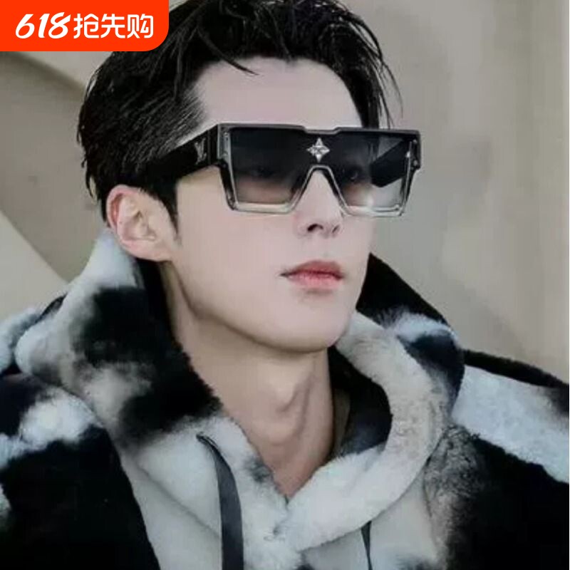 王鹤棣明星同款墨镜渐变色镶钻大框网红街拍太阳眼镜男女飞行员