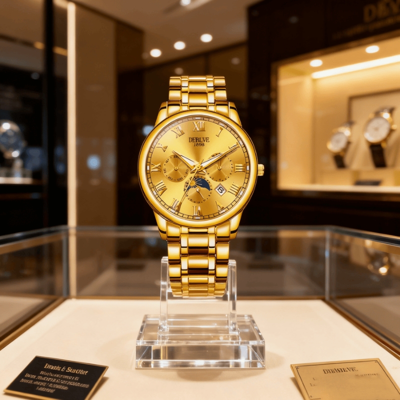 镂空男士手表男正品名牌全自动非机械表钢带男款商务防水石英腕表