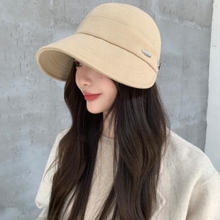 同款帽子女秋冬渔夫帽鸭舌帽马术帽保暖棕色黑色可折叠大檐可调节