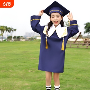 儿童博士服幼儿园小学毕业季学士服装中国风男女童宝宝学位服套装