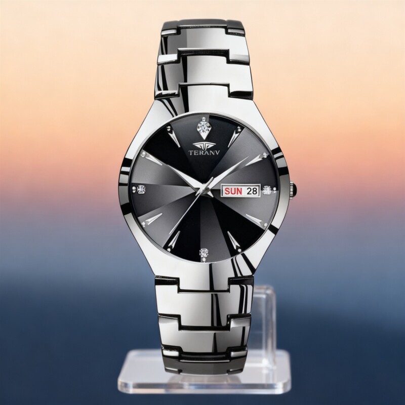 男士手表男正品名牌全自动非机械表钢带男款商务防水石英腕表老人