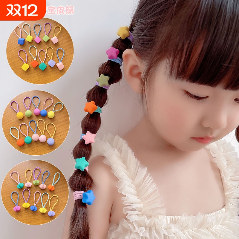 儿童皮筋女童发饰小朋友的头绳宝宝橡皮筋发圈女孩学生发绳高弹力