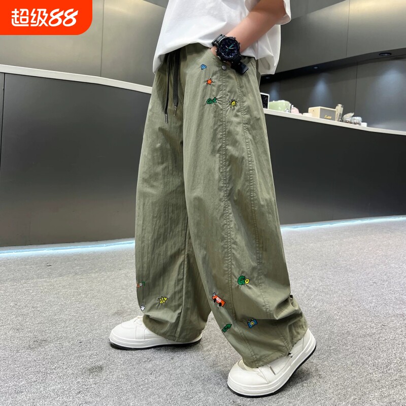 儿童装男童夏装薄款裤子2026新款夏季中大童防蚊弯刀裤夏款长裤潮图片