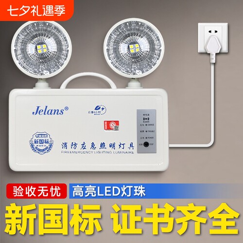 新国标消防应急灯照明安全出口二合一指示牌led通道标志家用充电