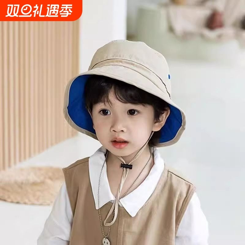 儿童帽子夏季男童渔夫帽春秋宝宝婴儿防晒帽网帽遮阳帽太阳帽户外