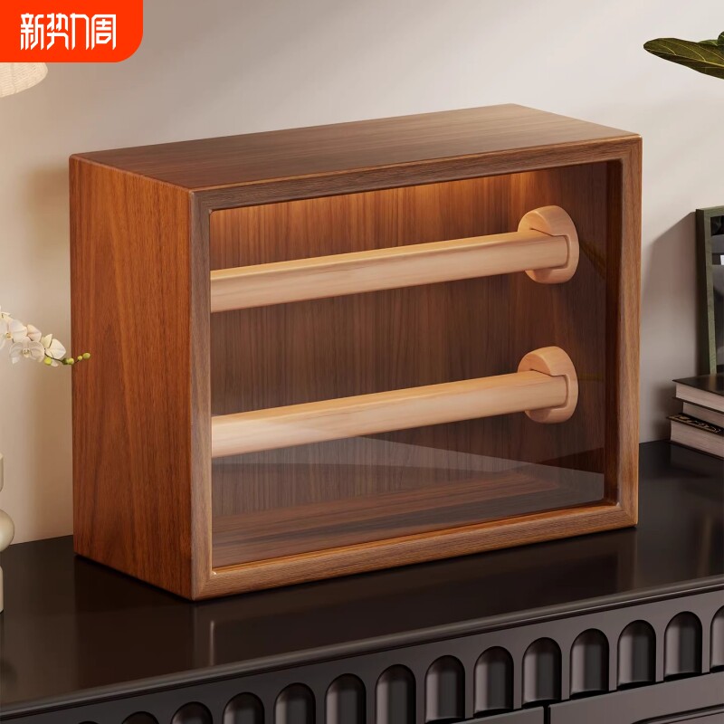 首饰收纳盒透明防尘水晶手串文玩手表玉器手镯高档精致收藏箱磁吸