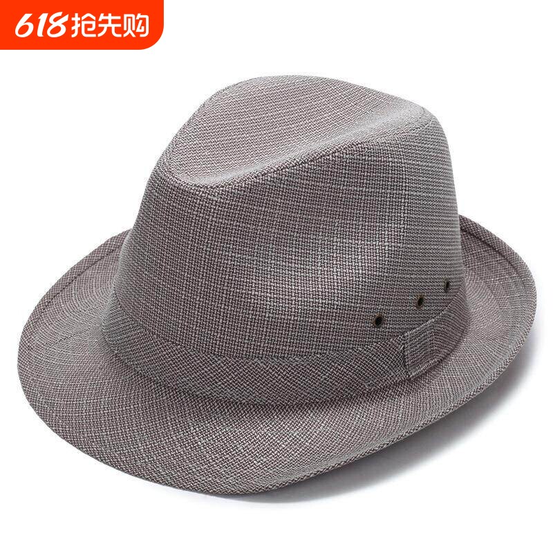 中老年男士礼帽老头帽子爸爸帽时尚遮阳爵士帽网眼黑色
