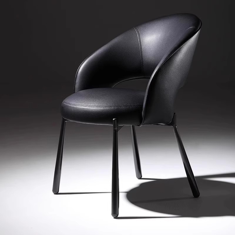 意式餐椅家用现代简约餐桌椅轻奢客厅椅子靠背化妆凳子软包中古