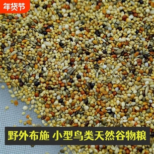 投鸟食鸟粮鸟粮野外专用麻雀喂野外小型布施带壳鸟粮斑鸠粮天然
