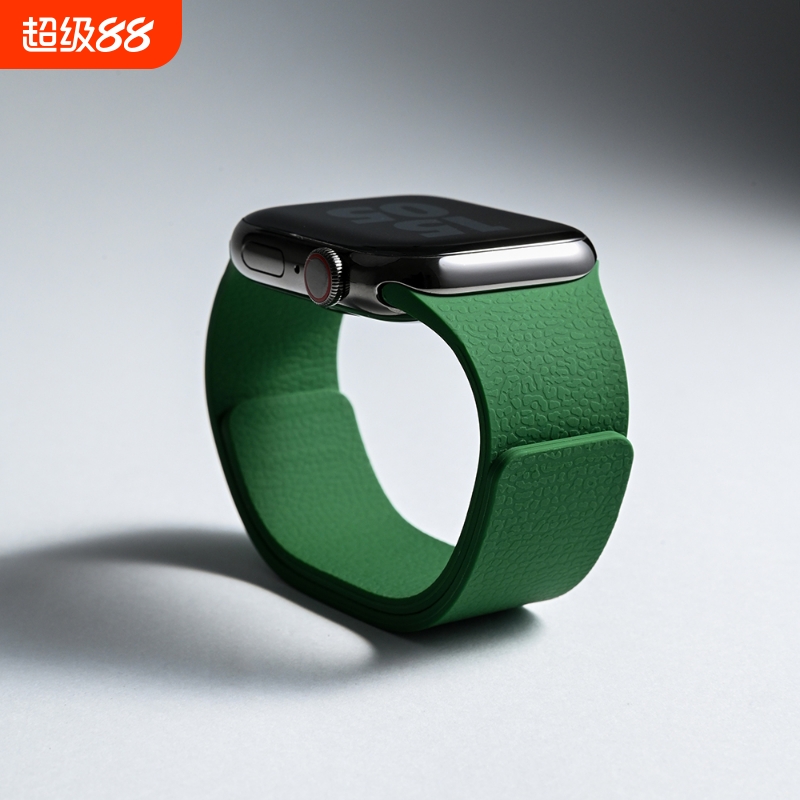 适用iwatchs10苹果S9手表带4SE软磁吸硅胶applewatch9代男S8运动S7女士腕带高级感ultra夏季6星光保护智能