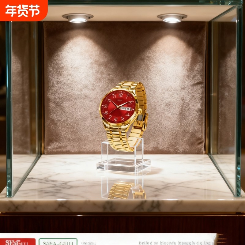 手表男款防水高级感全自动男表数字双日历防水腕表男机械风全自动