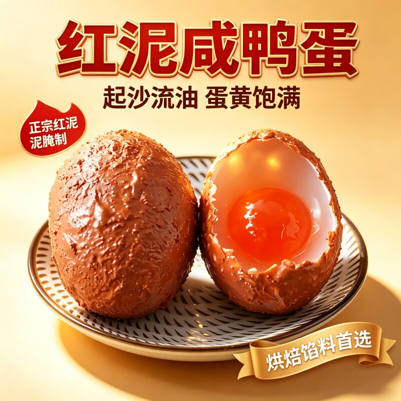 周周蛋生红泥新鲜咸鸭蛋低盐慢腌红心流油烘焙糯米月饼蛋黄酥粽子