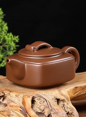 功夫茶具紫砂壶朱泥大号陶瓷壶小号手工方壶冲泡茶器宜兴茶壶单壶