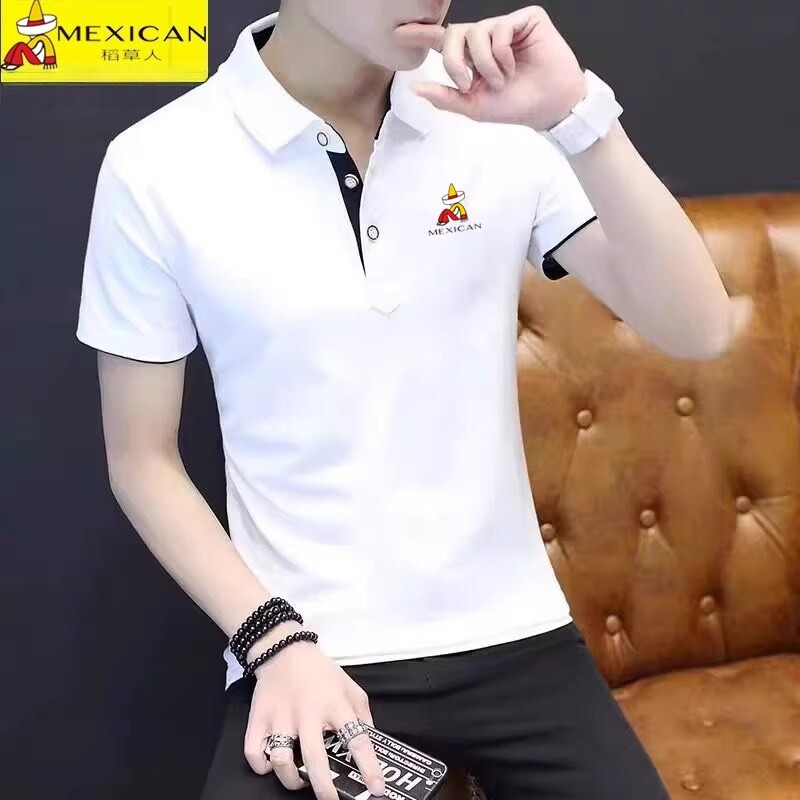 稻草人夏季新款纯棉POLO衫短袖t恤男翻领体恤上衣服男衬衫时尚