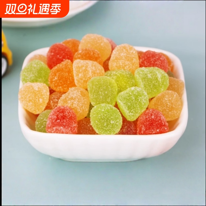 维C果汁软糖q糖彩虹橡皮糖儿童糖果喜糖零食小吃休闲食品水果