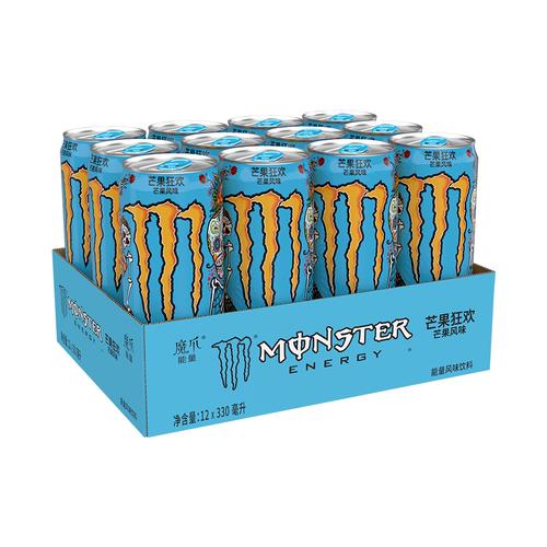 魔爪芒果味能量功能饮料330ml*12罐补充牛磺酸维生素原味人参蛋白