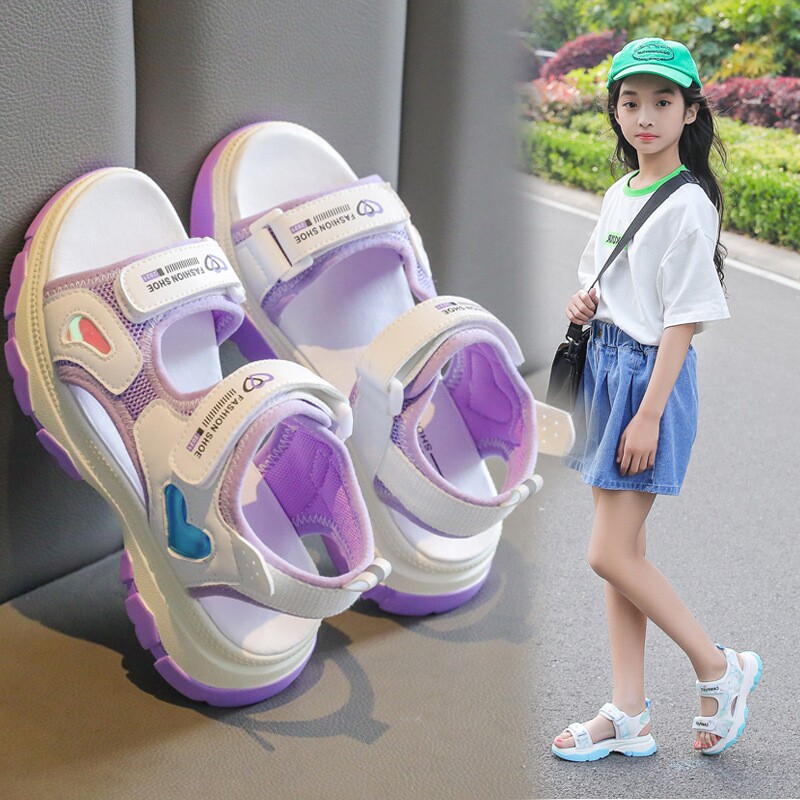 女童凉鞋2026新款夏季软底防滑运动宝宝儿童女孩公主沙滩鞋中大童