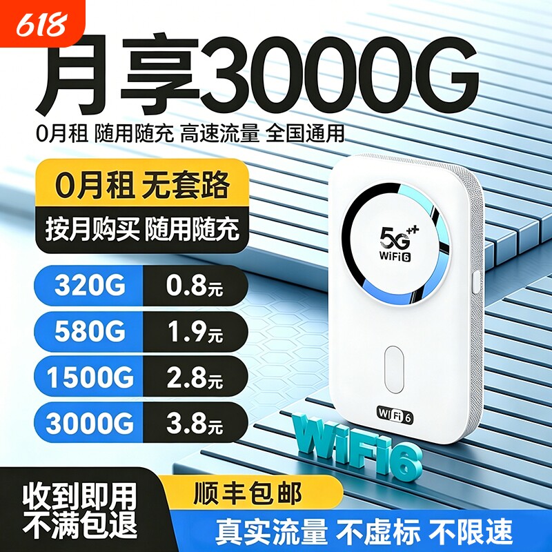 2026款智能wifi新款无线移动官方正品网络高品质宽带无限速wi-fi6便携式上网卡车载插卡路由器全国流量
