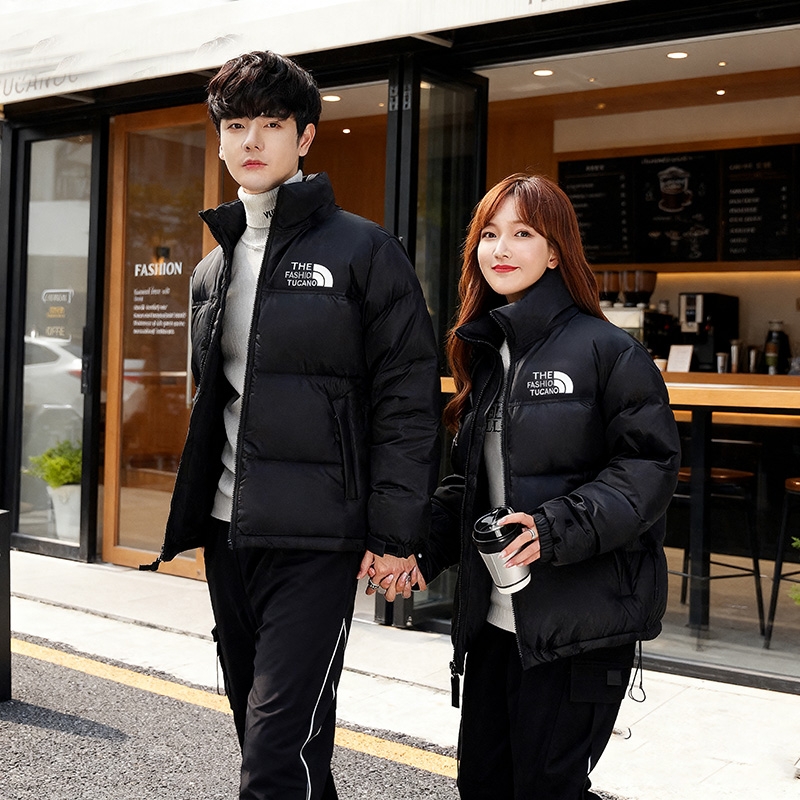 潮牌款2025新款黑色经典情侣700蓬保暖立领羽绒服外套白鸭绒防水