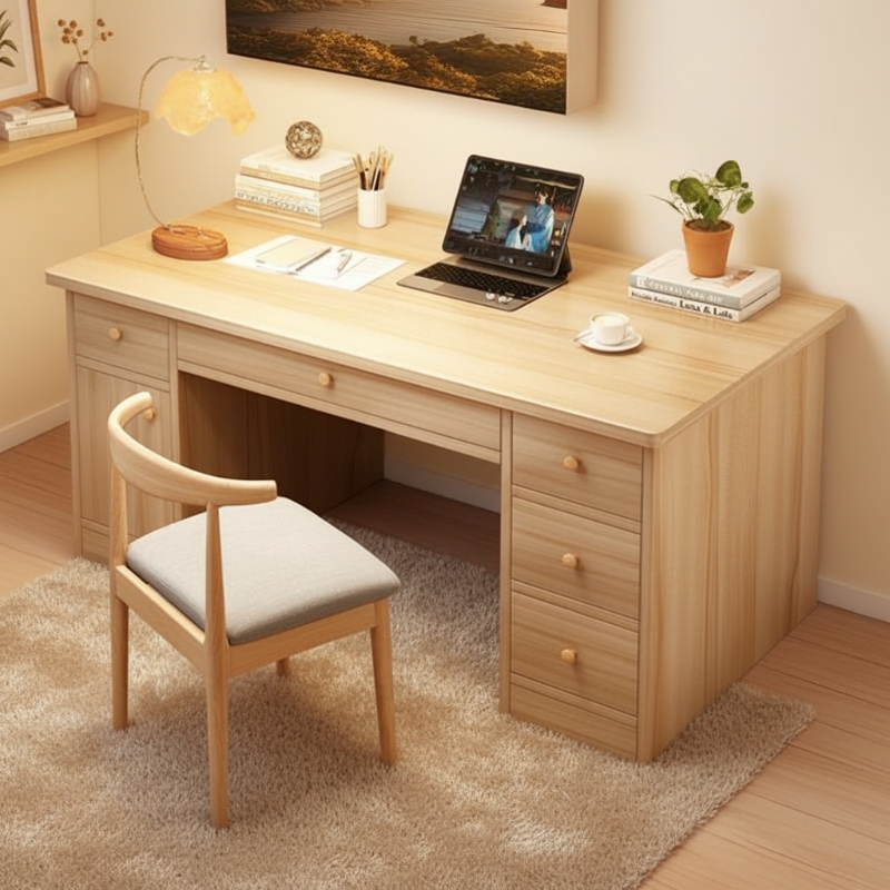 电脑桌台式家用卧室书桌带抽屉办公桌子简易学生学习写字桌工作台