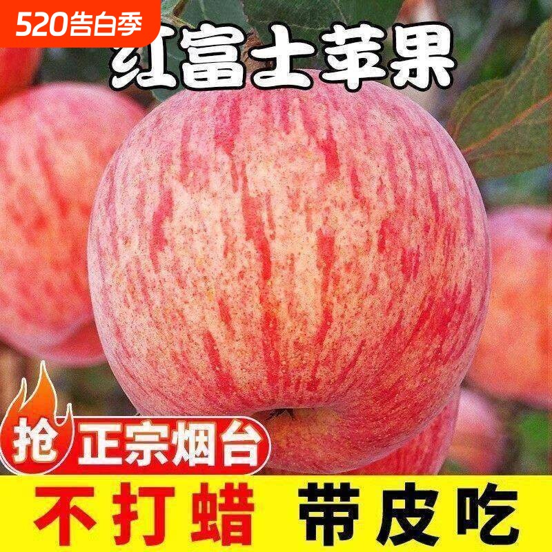 正宗山东烟台红富士苹果新鲜水果9斤当季整箱栖霞脆甜苹果10包邮