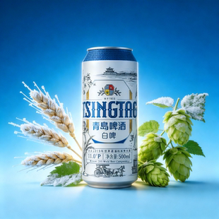 必备青岛啤酒全麦白啤500ml罐清爽小麦酒精酿饮品酒水麦芽中浓度