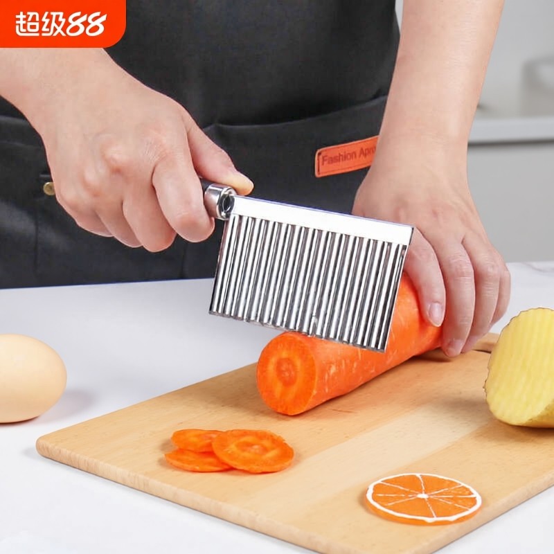 切土豆薯条厨房神器波浪刀薄片洋芋薯格波纹刀土豆刀狼牙土豆刀具