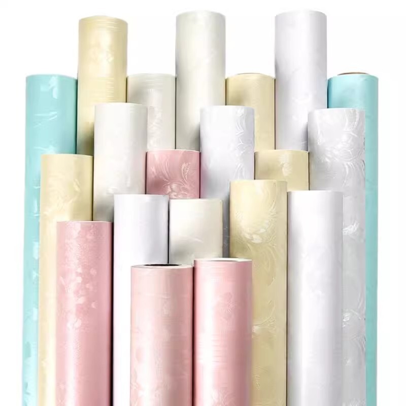 加厚自粘墙纸墙壁纸墙贴墙面家用防水防潮衣柜子卧室客厅贴纸白色