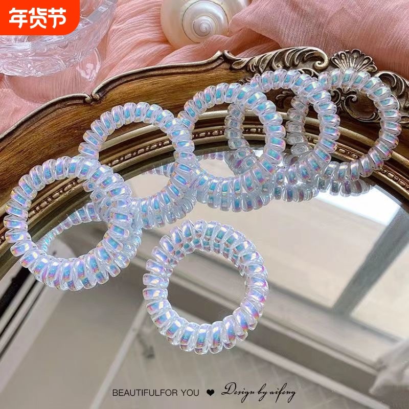 韩式少女高品质葡萄椰椰波点电话线夏天清新百搭日常发绳发圈