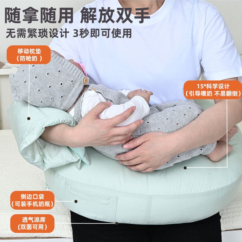 哺乳枕头婴儿母乳亲喂奶神器产妇护腰靠垫解放双手防吐奶斜坡枕