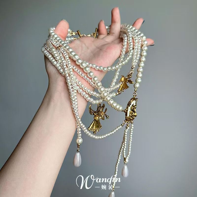 「雾海珠栈」法式复古多层项链新款宫廷风轻奢高级气质叠戴锁骨链